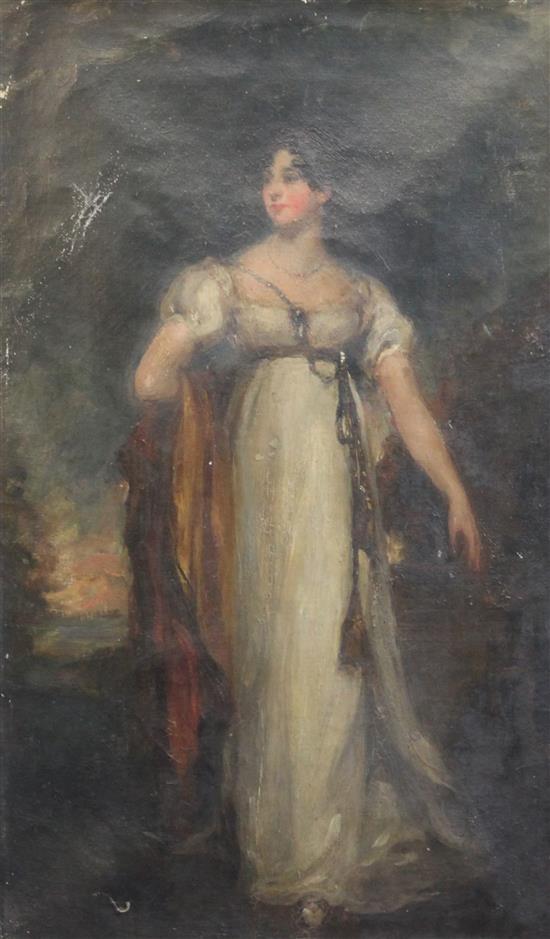 Albert de Belleroche (1864-1944) after Reynolds Portrait of the Duchess of Cleveland 21.5 x 13in.